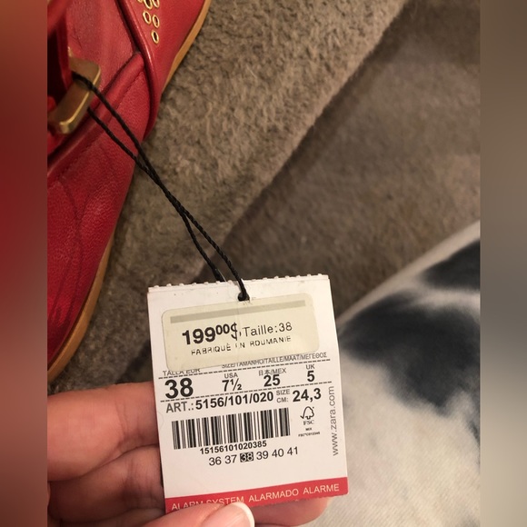 Zara red studded boots - Picture 3 of 4